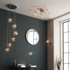 Clashmore Cluster Pendant Ceiling Light - Chrome Effect -Energizer Sales Store 14301803 1375038438183734