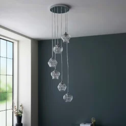 Clashmore Cluster Pendant Ceiling Light - Chrome Effect -Energizer Sales Store 14301803 6185038437866010