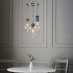 Elgin Cluster Pendant Ceiling Light - Multicoloured & Chrome -Energizer Sales Store 14301808 1895038439554155