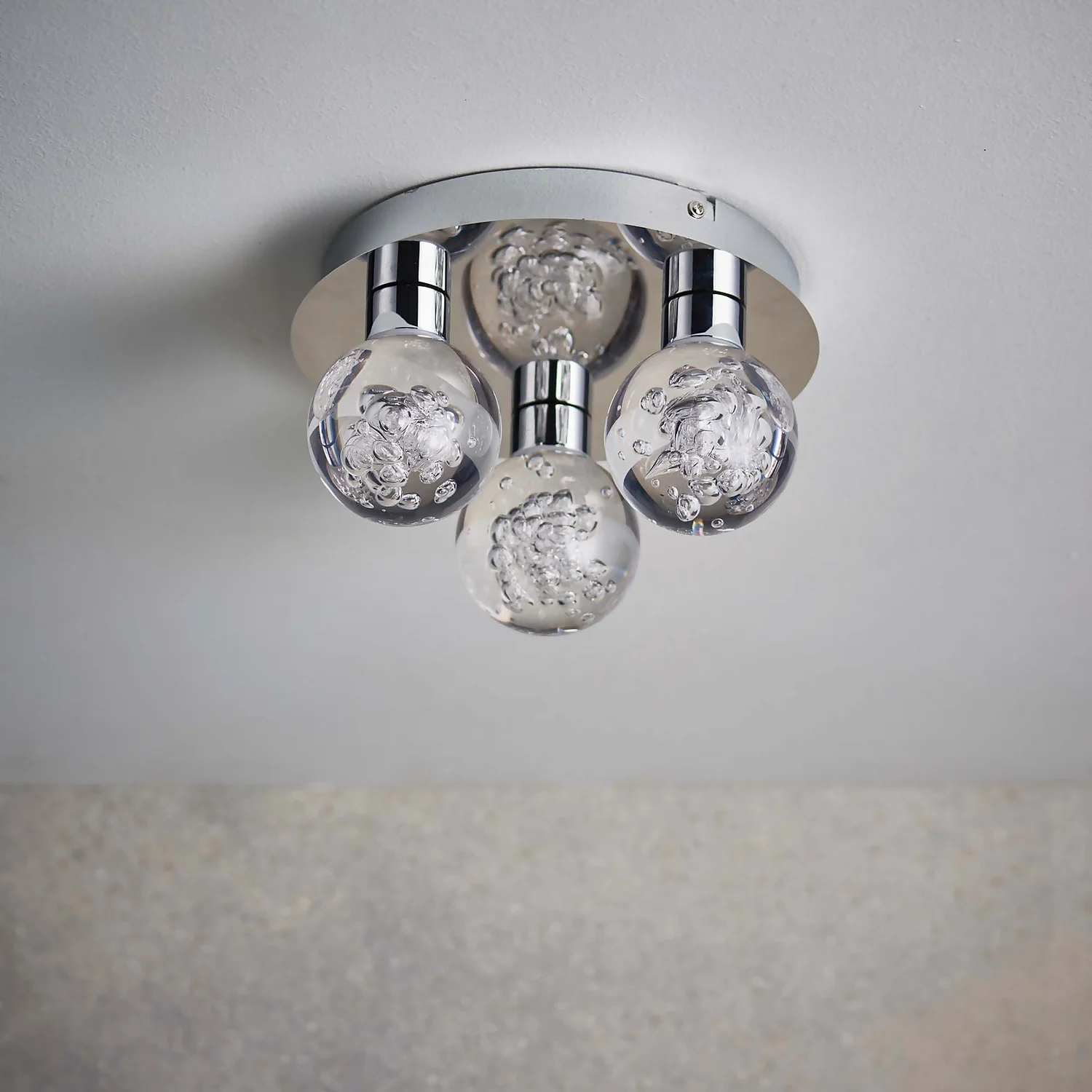 Leoch Bathroom Flush Ceiling Light - Chrome Effect 5 Leoch Bathroom Flush Ceiling Light - Chrome Effect - Image 3