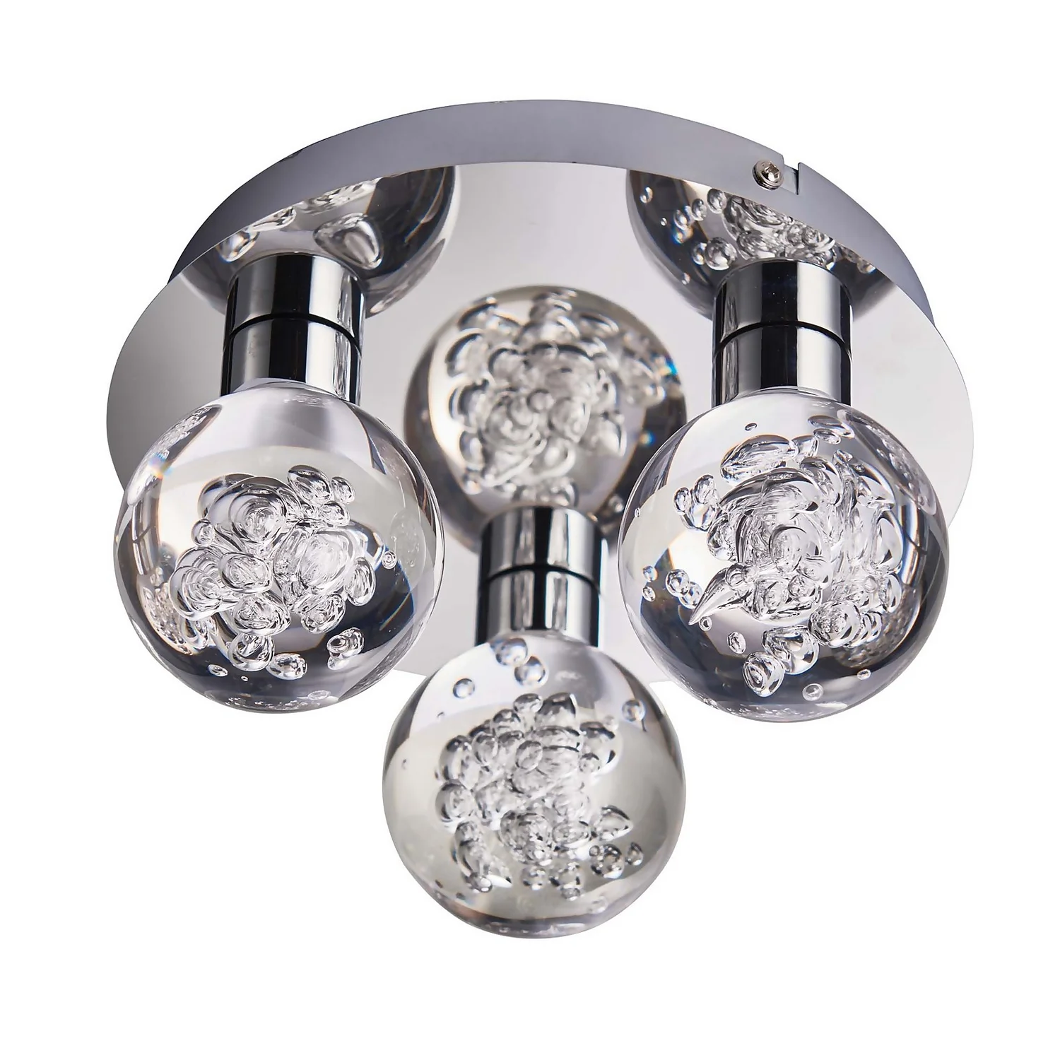 Leoch Bathroom Flush Ceiling Light - Chrome Effect 4 Leoch Bathroom Flush Ceiling Light - Chrome Effect - Image 2