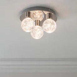 Leoch Bathroom Flush Ceiling Light - Chrome Effect 12 Leoch Bathroom Flush Ceiling Light - Chrome Effect -Energizer Sales Store 14301817 3765038439051523