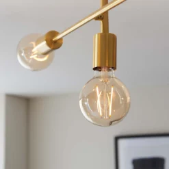 Logie Semi Flush Ceiling Light - Brass Effect 16 Logie Semi Flush Ceiling Light - Brass Effect -Energizer Sales Store 14301818 6885038439112603