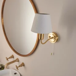Naim Bathroom Wall Light - Brass Effect -Energizer Sales Store 14301821 6125038439634714