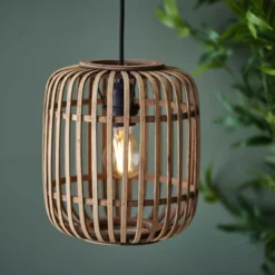 Saval Pendant Ceiling Light - Natural Bamboo -Energizer Sales Store 14301825 8025038438089864