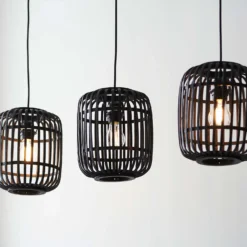 Saval 3 Lamp Pendant Diner Bar Light - Dark Bamboo -Energizer Sales Store 14301826 1845038437917034