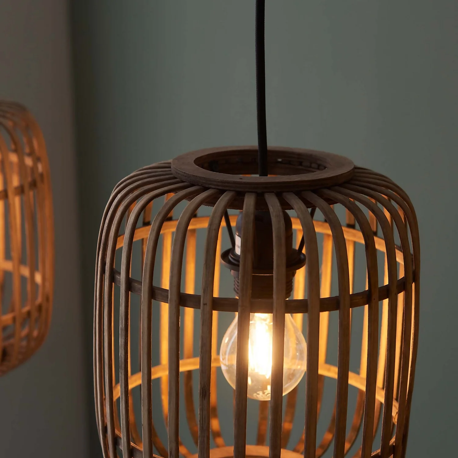 Saval 3 Lamp Pendant Diner Bar Light - Natural Bamboo 9 Saval 3 Lamp Pendant Diner Bar Light - Natural Bamboo - Image 7