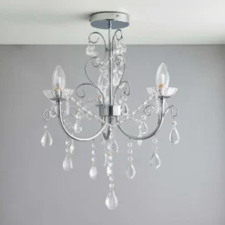 Shanzie Semi Flush Bathroom Chandelier Light - Chrome Effect -Energizer Sales Store 14301829 7285038439594937