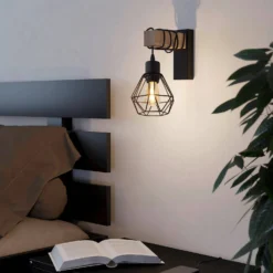 Eglo Townshend 5 Wall Light - Black & Wood 10 Eglo Townshend 5 Wall Light - Black & Wood -Energizer Sales Store 14302940 1555038224056556