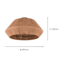 Eglo Alderney Flush Ceiling Light - Black & Natural 11 Eglo Alderney Flush Ceiling Light - Black & Natural -Energizer Sales Store 14302949 1535038223171319