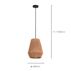 Eglo Alderney Pendant Ceiling Light - Black & Natural -Energizer Sales Store 14302952 1055038223342604