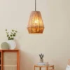 Eglo Alderney Pendant Ceiling Light - Black & Natural -Energizer Sales Store 14302952 3915038223131026