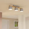 Eglo Mariel 3 Lamp Flush Ceiling Light - Grey & Wood 1 Eglo Mariel 3 Lamp Flush Ceiling Light - Grey & Wood -Energizer Sales Store 14302955 1775038224233337