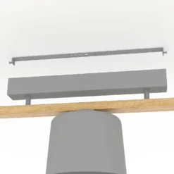 Eglo Mariel 3 Lamp Flush Ceiling Light - Grey & Wood -Energizer Sales Store 14302955 1965038224343683