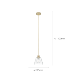 Eglo Copley Pendant Ceiling Light - Soft Gold & Clear -Energizer Sales Store 14302957 8155038223998848