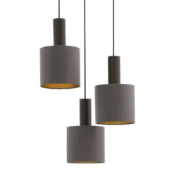 Eglo Concessa 1 3 Lamp Pendant Ceiling Light - Cappuccino & Gold -Energizer Sales Store 14302962 3315038224252558