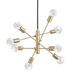 Eglo Gradoli 1 8 Lamp Pendant Ceiling Light - Brushed Brass -Energizer Sales Store 14302964 1245038223583981