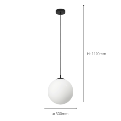 Eglo Rondo Pendant Ceiling Light - Black & Opal -Energizer Sales Store 14302973 1295038224269868