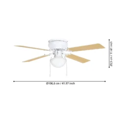 Eglo Cagliari Ceiling Fan With Light - Matt White -Energizer Sales Store 14742120 2115052700503681