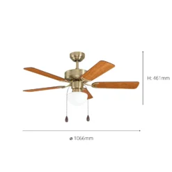 Eglo Cadiz Ceiling Fan With Light - Aged Brass & Wood 10 Eglo Cadiz Ceiling Fan With Light - Aged Brass & Wood -Energizer Sales Store 14742121 1455052700419252