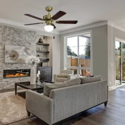 Eglo Cadiz Ceiling Fan With Light - Aged Brass & Wood 11 Eglo Cadiz Ceiling Fan With Light - Aged Brass & Wood -Energizer Sales Store 14742121 7655052700454133