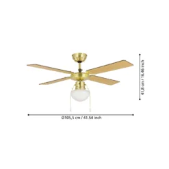 Eglo Fortaleza Ceiling Fan With Light - Bronze & Wood -Energizer Sales Store 14742122 1545052700468566