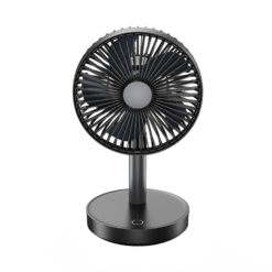 TCP 7 Inch Black Rechargeable Desk Fan